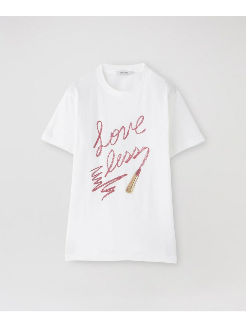 フォトプリントTシャツ LOVELESS ラブレス トップス カットソー・Tシャツ ホワイト