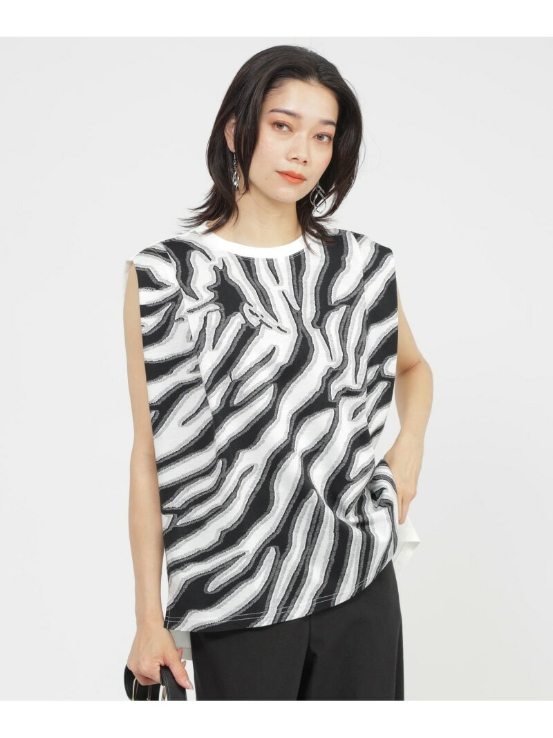 Rakuten - 【SALE／50%OFF】【カタログ掲載品】【ウォッシャブル】アニマルカットジャカードノースリーブカットソー EVEX by KRIZIA エヴェックス バイ クリツィア トップス カットソー・Tシャツ ホワイト ブラウン【RBA_E】【送料無料】[Rakuten Fashion]