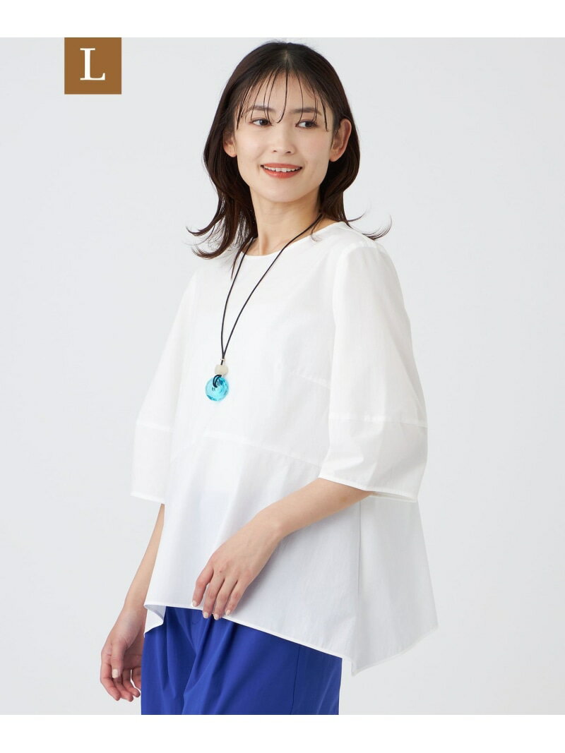 Rakuten - 【L】【防汚性・UV・接触冷感・ウォッシャブル】ダントツオチール(R)ブラウス TRANS WORK サンヨー エルサイズ トップス シャツ・ブラウス ホワイト ブラック ブルー【送料無料】[Rakuten Fashion]