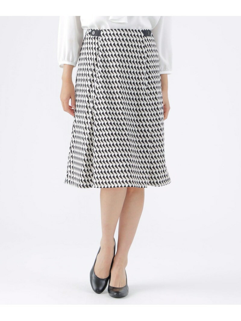 【SALE／42%OFF】【セットアップ対応】【ウォッシャブル】【UV対策】トライアングルプリントスカート TRANS WORK トランスワーク スカート その他のスカート ベージュ ネイビー【RBA_E】【送料無料】[Rakuten Fashion]