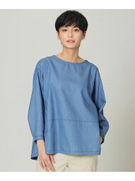 エヴェックス バイ クリツィア 服（レディース） 【SALE／42%OFF】【ウォッシャブル】ソフトデニムブラウス EVEX by KRIZIA エヴェックス バイ クリツィア トップス シャツ・ブラウス ブルー ネイビー【RBA_E】【送料無料】[Rakuten Fashion]