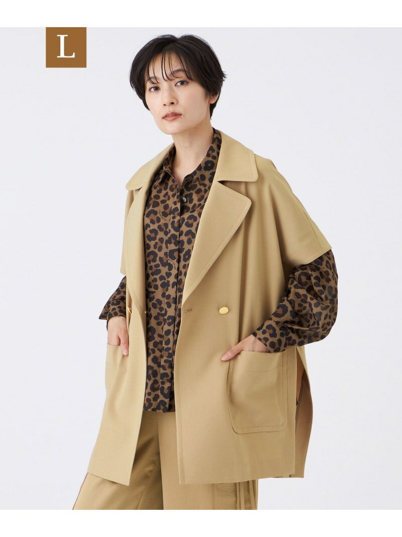 【L】【防しわ】【イージーケア】【マシンウォッシャブル】オータムタンブラーポンチョジレ EVEX by KR..