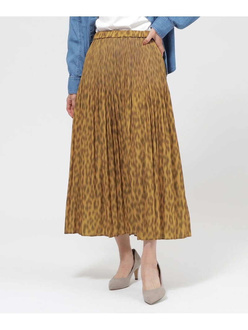 Rakuten - 【SALE／42%OFF】【カタログ掲載品】【ウォッシャブル】パンサープリントプリーツスカート EVEX by KRIZIA エヴェックス バイ クリツィア スカート その他のスカート ベージュ【RBA_E】【送料無料】[Rakuten Fashion]
