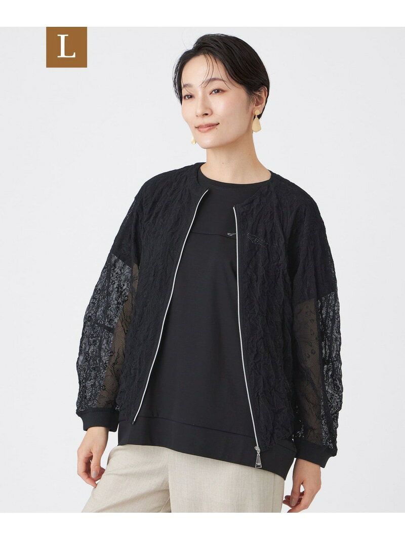 Rakuten - 【L】【カタログ掲載】【マシンウォッシャブル】パンサーメッシュブルゾン EVEX by KRIZIA サンヨー エルサイズ ジャケット・アウター その他のジャケット・アウター ブラック【送料無料】[Rakuten Fashion]