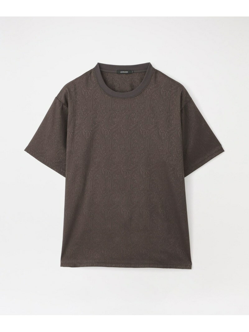 【SALE／10%OFF】サテンジャガードTシャツ LOVELESS ラブレス トップス カットソー・Tシャツ ブラウン ホワイト ブラック ネイビー【RBA_E】【送料無料】[Rakuten Fashion]