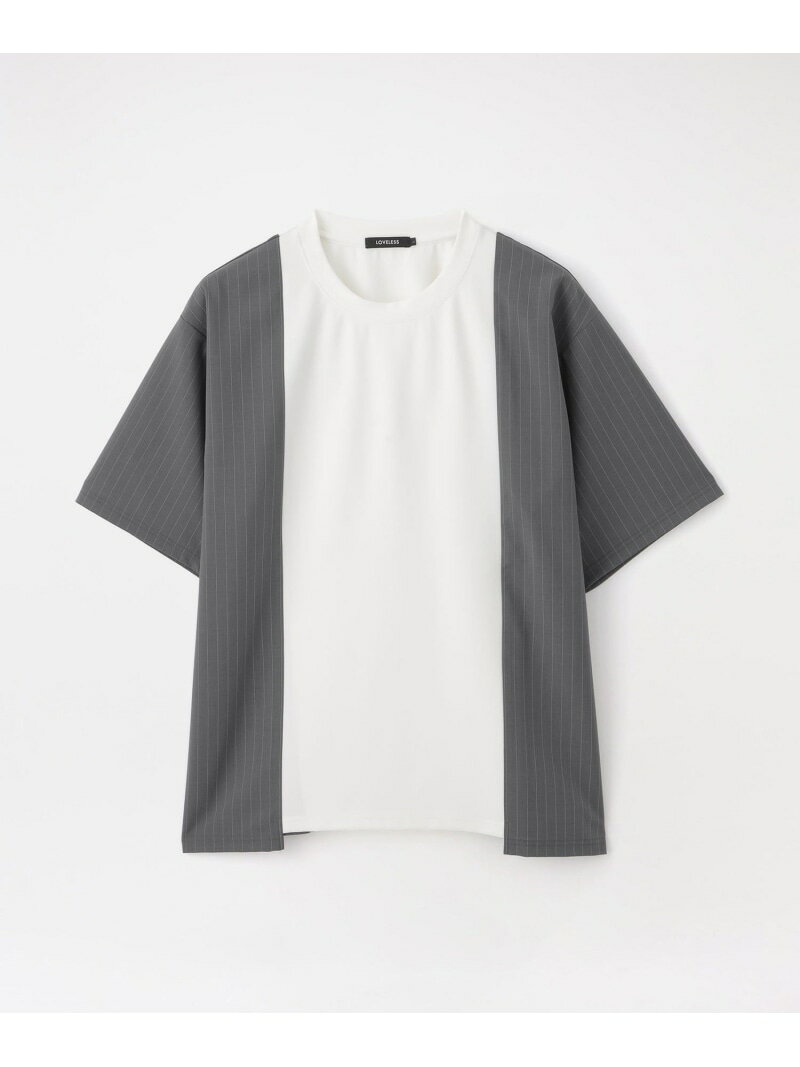 Rakuten - ストライプブロッキングTシャツ LOVELESS ラブレス トップス カットソー・Tシャツ グレー ブラック ブルー【送料無料】[Rakuten Fashion]