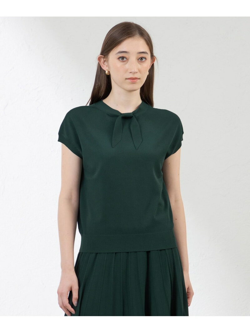 リボンニット AMACA アマカ トップス ニット グリーン ブラック【送料無料】[Rakuten Fashion]