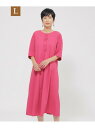 【SALE/41%OFF】【L】【ウォッシャブル】サッカーストレッチタックワンピース EVEX by KRIZIA サンヨー エルサイズ ワンピース・ドレス ワ...