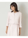 【SALE/40%OFF】ライトカラーツイード ショートジャケット TO BE CHIC トゥー ビー シック ジャケット・アウター ノーカラージャケット ピン...