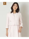 【SALE/38%OFF】【L】ライトカラーツイード ショートジャケット TO BE CHIC サンヨー エルサイズ ジャケット・アウター ノーカラージャケット...