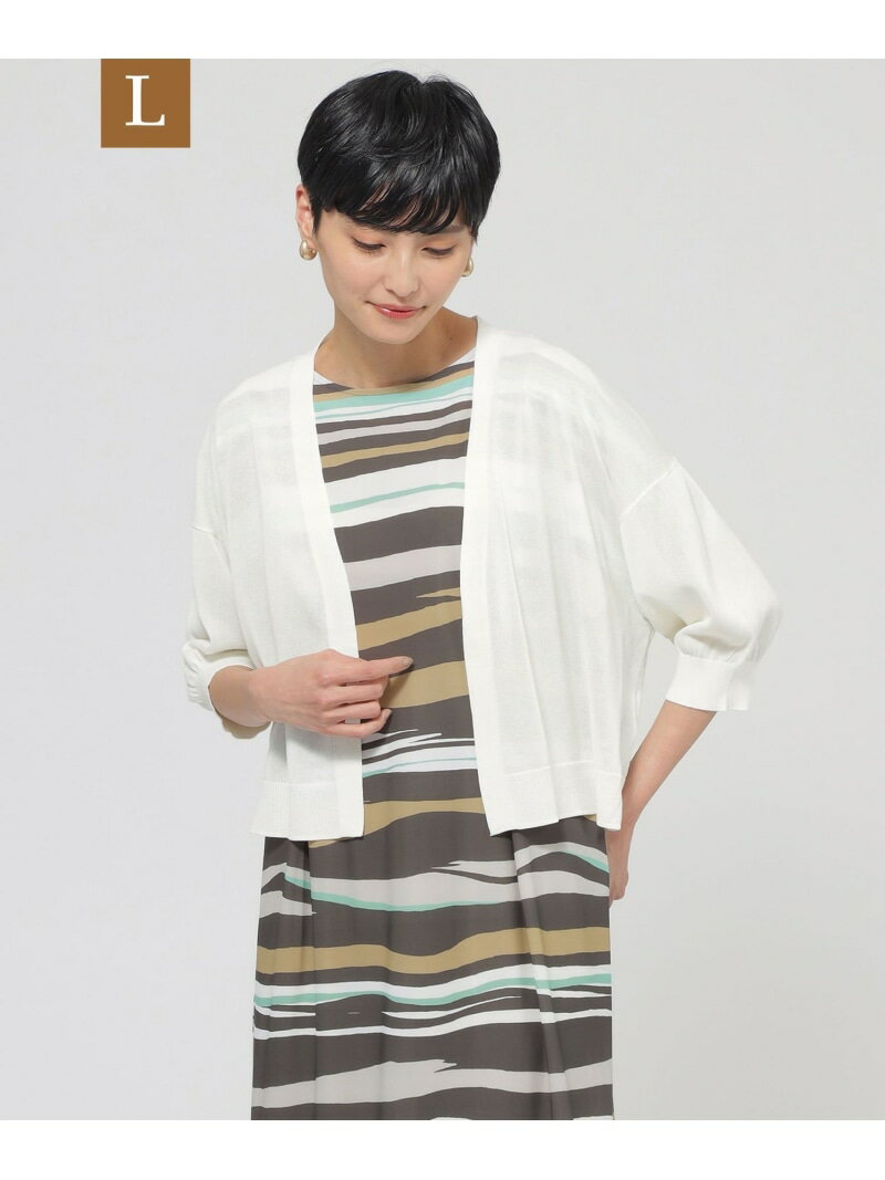 Rakuten - 【SALE／45%OFF】【L】【ウォッシャブル】ハイゲージドライボレロ EVEX by KRIZIA サンヨー エルサイズ トップス ニット ホワイト ブラック【RBA_E】【送料無料】[Rakuten Fashion]