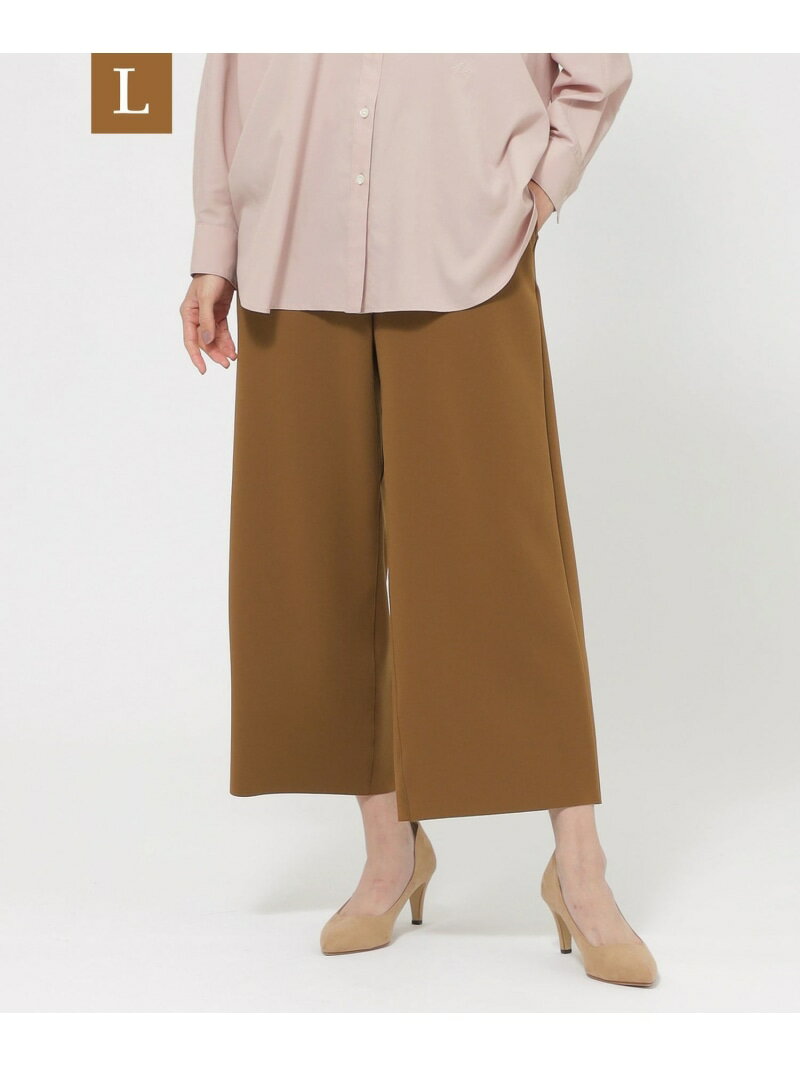 Rakuten - 【L】【ウォッシャブル】ダンボールニットワイドクロップドパンツ EVEX by KRIZIA サンヨー エルサイズ パンツ その他のパンツ ベージュ ブラウン グレー ネイビー【送料無料】[Rakuten Fashion]