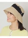 【SALE/20%OFF】フラワーブレードハット TO BE CHIC トゥー ビー シック 帽子 ハット ブラック ベージュ【RBA_E】【送料無料】[Rak...