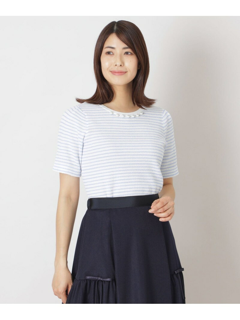 Rakuten - 【SALE／40%OFF】ふくれジャカード ボーダーニット TO BE CHIC トゥー ビー シック トップス ニット ブラック レッド ホワイト【RBA_E】【送料無料】[Rakuten Fashion]