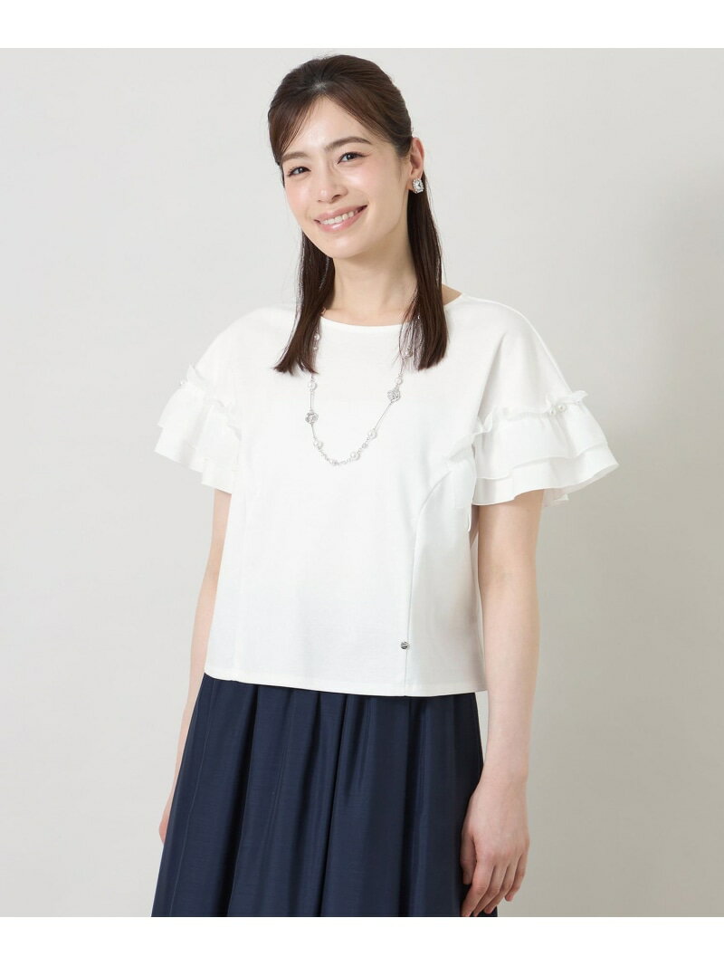Rakuten - シアーギャザースリーブ カットソー TO BE CHIC トゥー ビー シック トップス カットソー・Tシャツ ワインレッド ホワイト ブラック【送料無料】[Rakuten Fashion]