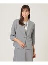 【SALE／20%OFF】【美シリーズ】【セットアップ対応】【ウォッシャブル】ミニワッフルラミージャケット TRANS WORK トランスワーク ジャケット・アウター ノーカラージャケット グレー ホワイト ネイビー【RBA_E】【送料無料】[Rakuten Fashion]