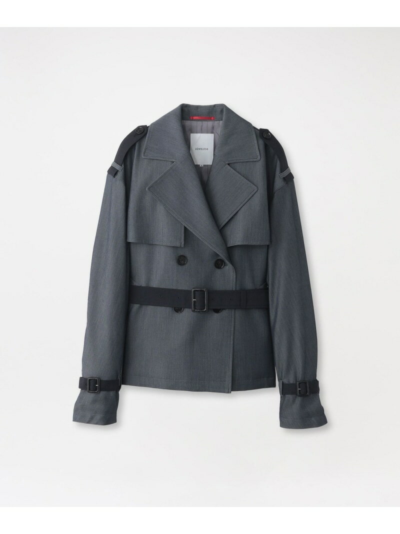 【26SS WEB先行予約】ブロッキングショートトレンチ LOVELESS ラブレス ジャケット・アウター トレンチコート ブルー【送料無料】[Rakuten Fashion]