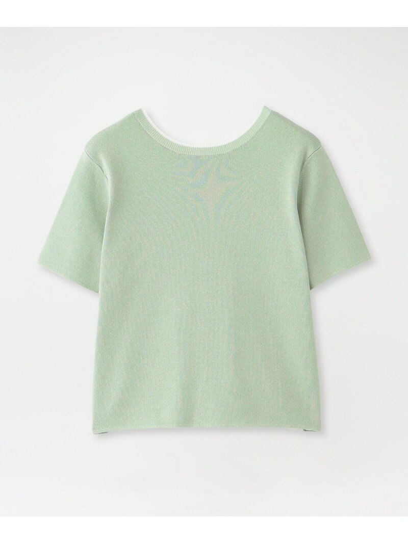V-Neck - 2フェイスショートスリーブトップス LOVELESS ラブレス トップス ニット イエロー ベージュ ブルー【送料無料】[Rakuten Fashion]