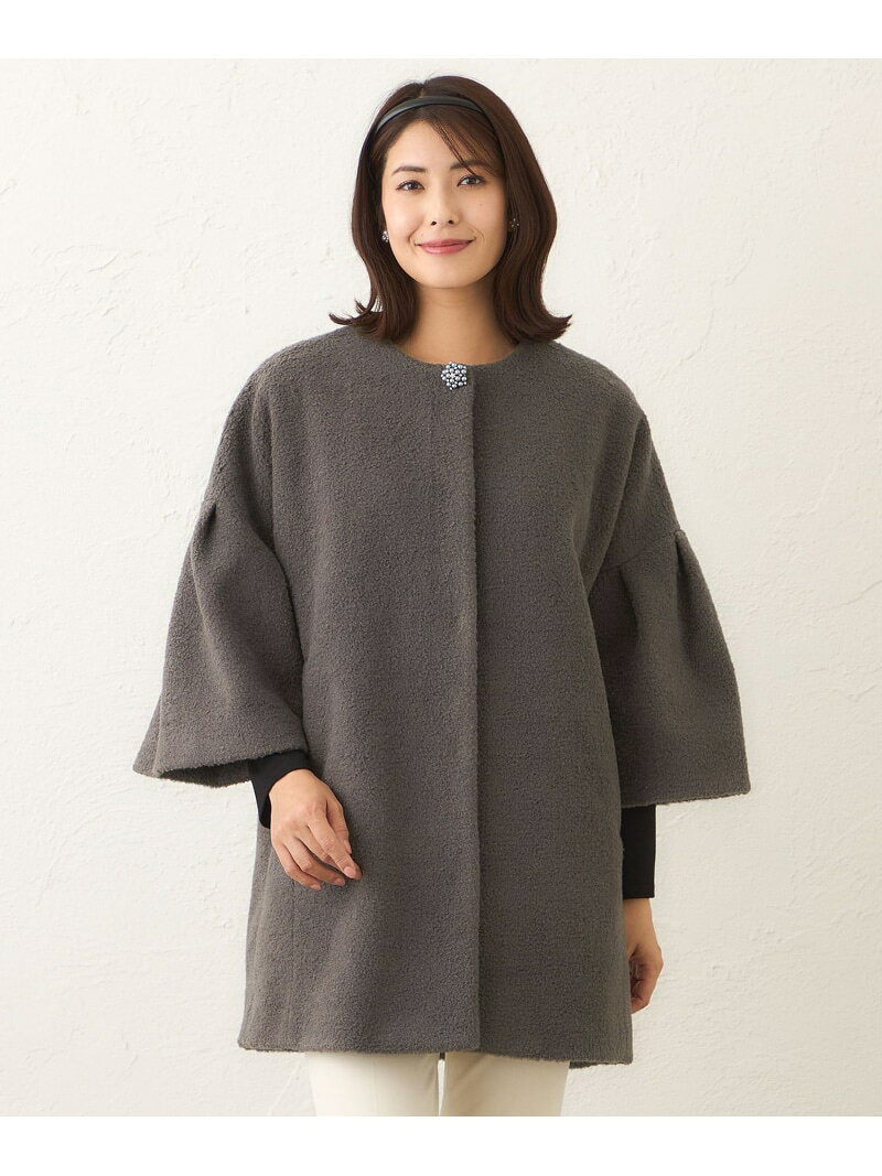 Rakuten - 【SALE／30%OFF】ベルスリーブカーリーコート TO BE CHIC トゥー ビー シック ジャケット・アウター その他のジャケット・アウター グレー ベージュ【RBA_E】【送料無料】[Rakuten Fashion]