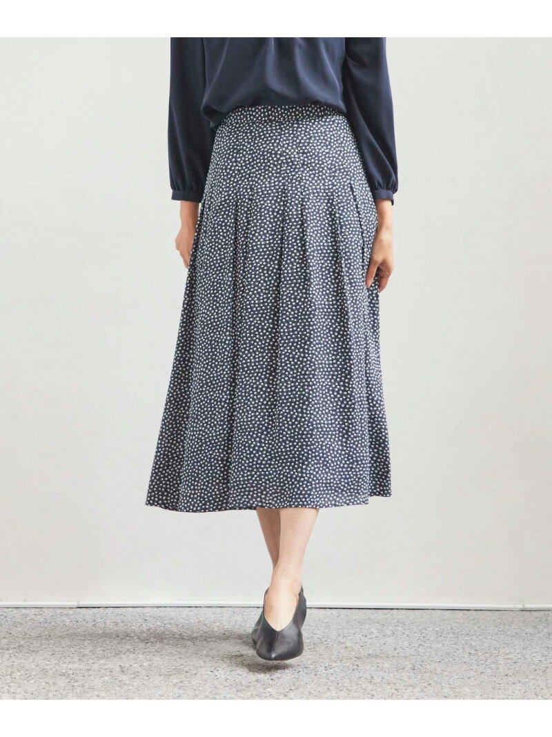 【SALE／41%OFF】【ウォッシャブル】ジオメトリックプリントタックスカート TRANS WORK トランスワーク スカート その他のスカート ネイビー ベージュ【RBA_E】【送料無料】[Rakuten Fashion]