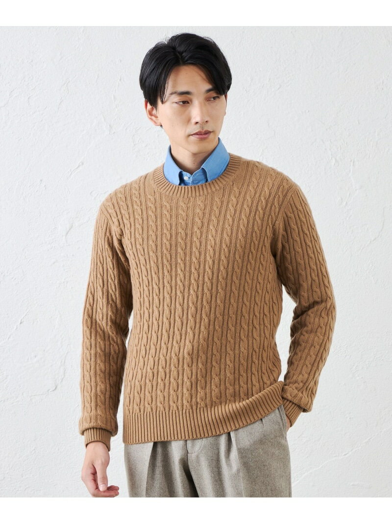 カシミヤクルーネックケーブル S.ESSENTIALS エス エッセンシャルズ トップス ニット ブラウン ネイビー ベージュ【送料無料】[Rakuten Fashion]