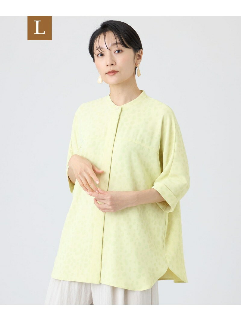 Rakuten - 【L】【カタログ掲載・吸水速乾・マシンウォッシャブル】チータードットプリントドルマンブラウス EVEX by KRIZIA サンヨー エルサイズ トップス その他のトップス ホワイト イエロー【送料無料】[Rakuten Fashion]