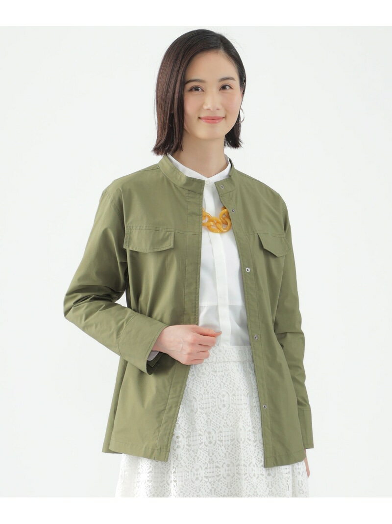 【SALE／41%OFF】【はっ水】【UV対策】【ウォッシャブル】カミフスタンドカラーブルゾン TRANS WORK トランスワーク ジャケット・アウター その他のジャケット・アウター カーキグリーン ベージュ【RBA_E】【送料無料】[Rakuten Fashion]