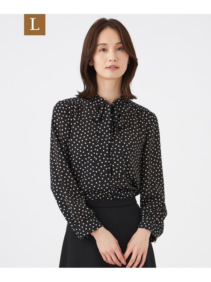 Rakuten - 【SALE／21%OFF】【L】【ウォッシャブル】ノルディスドットブラウス TRANS WORK サンヨー エルサイズ トップス シャツ・ブラウス ホワイト ブラック【RBA_E】【送料無料】[Rakuten Fashion]
