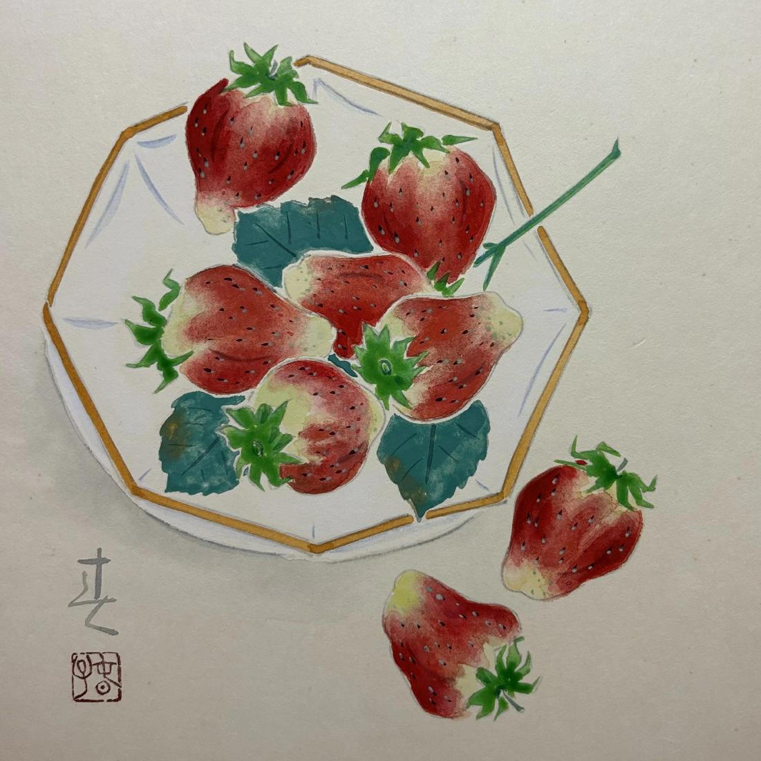 楽天市場】いちご(日本画|絵画):アート・美術品・骨董品 楽天市場】いちご(日本画|絵画):アート・美術品・骨董品