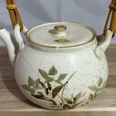 土瓶 清水焼 京焼急須 茶器 ポット ティーポット 取っ手 和食器 陶器 和風 お茶用品 白地 草花 花 煎茶 緑茶 和風