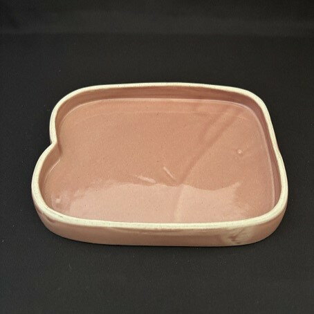 プレート皿 トースト型 パン皿 ピンク 波佐見焼陶器 プレート ワンプレート パン専用皿 トースト皿 ケ..