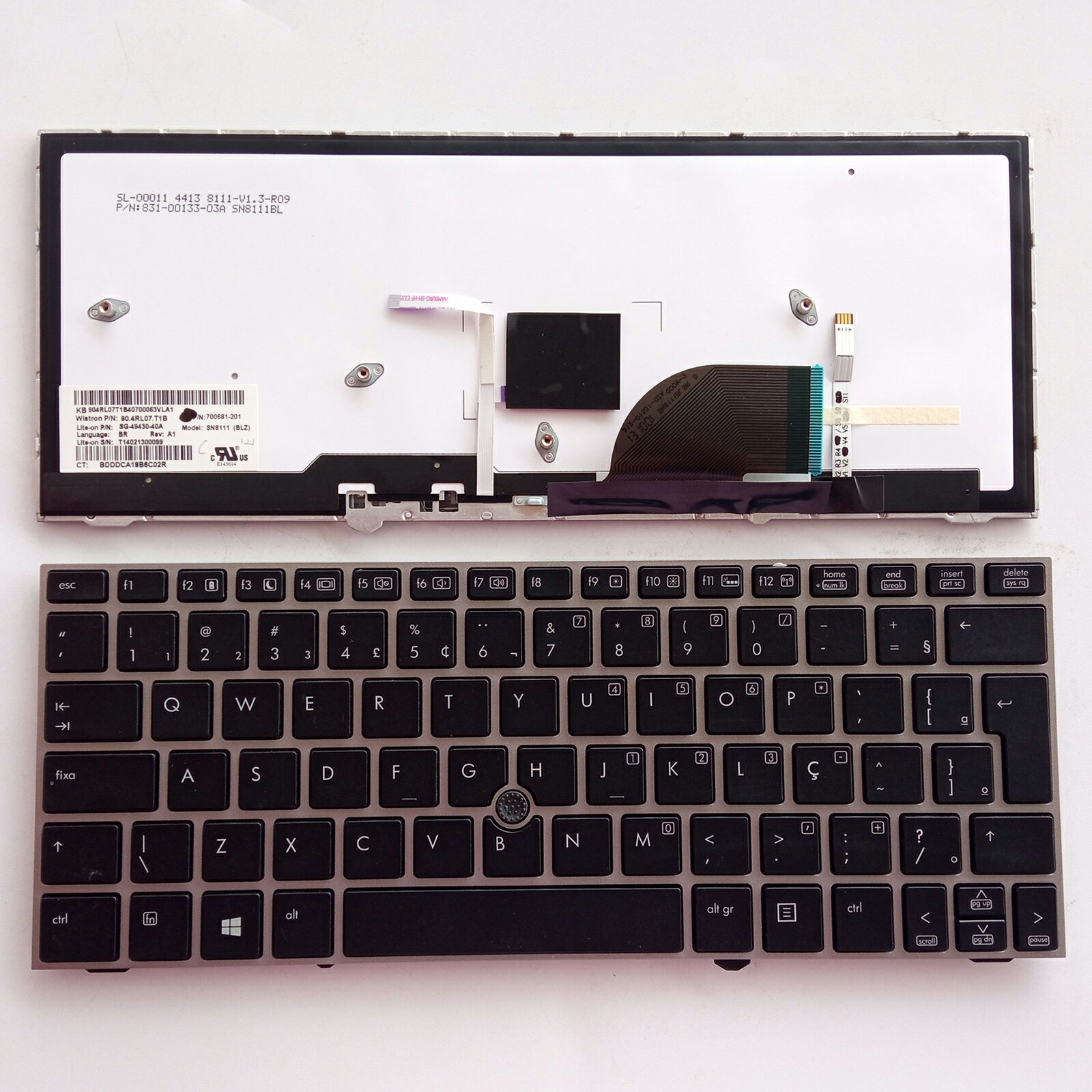 [BR]ELITEBOOK 2170P 2170 適用 外国語ノートパソコンキーボード HPノートパソコン修理用互換性部品(2)