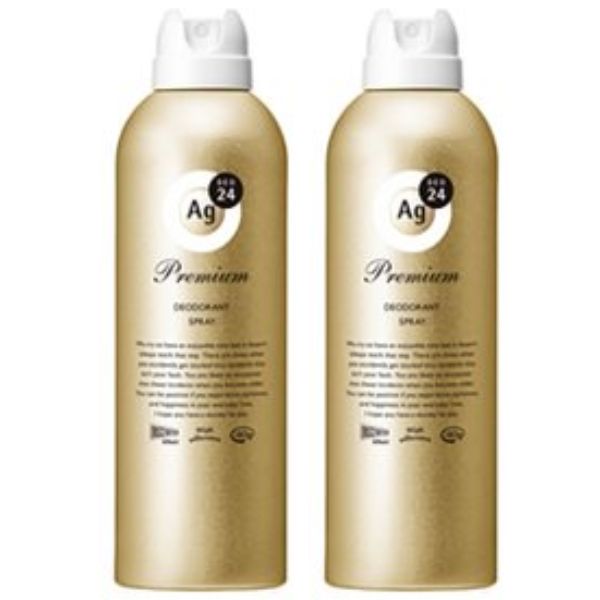 エージーデオ24 プレミアム デオドラントスプレー 無香料 180g 2個セット Ag DEO24 ニオイ菌 加齢臭