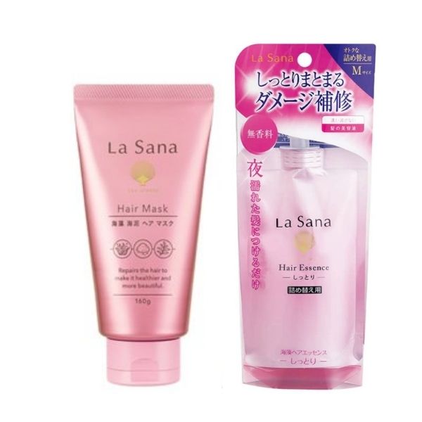 ラサーナ海藻海泥ヘアマスク 160g×1 ラサーナ 海藻ヘアエッセンス70ml しっとり Mサイズ 詰替用×1