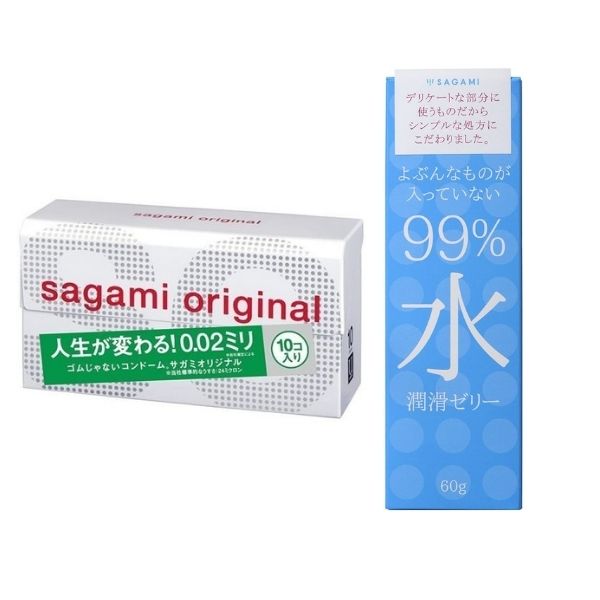 サガミオリジナル002（10個入）×1 サガミ 99％水 潤滑ゼリー 60g入×1 サガミオリジナル コンドーム 避妊具 潤滑ゼリー