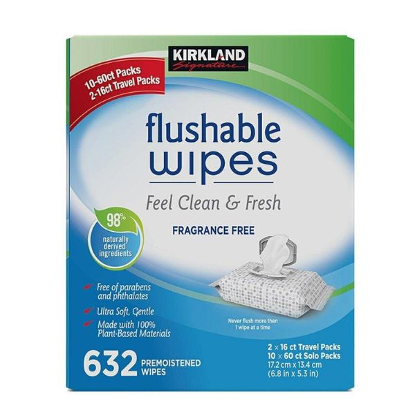 カークランド 流せるウェットワイプ 無香料 632枚 水に流せる ウェットティッシュ おしりふき 肌にやさしい パラベンフリー コストコ KARKLAND SIGNATURE カークランドシグネチャーのサムネイル