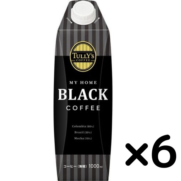 タリーズコーヒー ブラック 紙パック (1000ml ×6本) TULLY’S COFFEE 伊藤園 送料無料