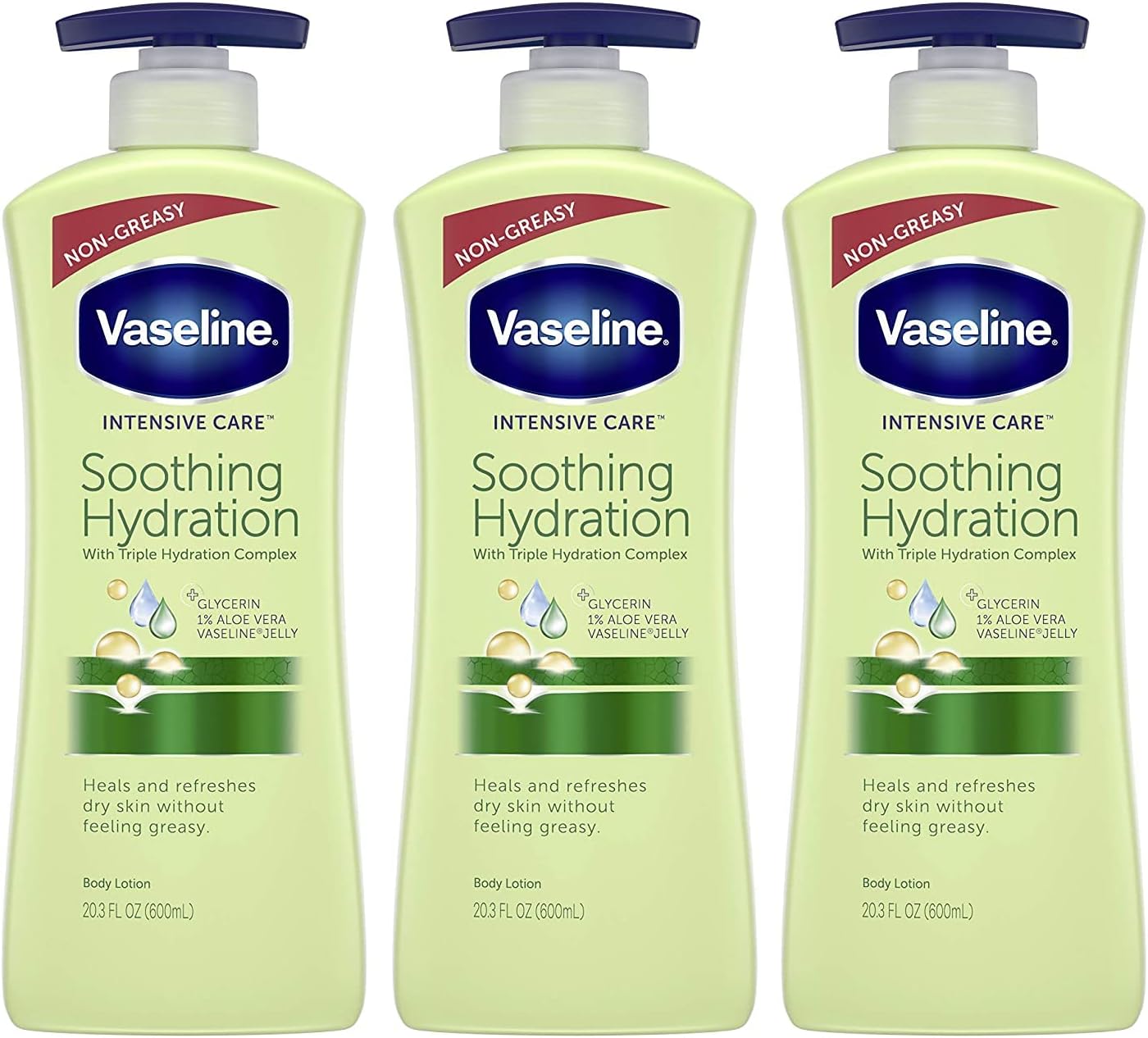 ヴァセリン アロエ スーズ ボディローション 600ml 3個セット Vaseline インテンシブケア 並行輸入品