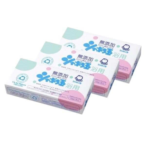 シャボン玉石けん 石けん素地100％ 化粧石けん シャボン玉浴用 100g×6個 3個セット 体 髪 顔用