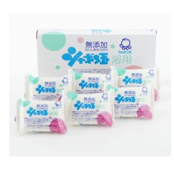 シャボン玉石けん 石けん素地100％ 化粧石けん シャボン玉浴用 100g×6個 体 髪 顔用