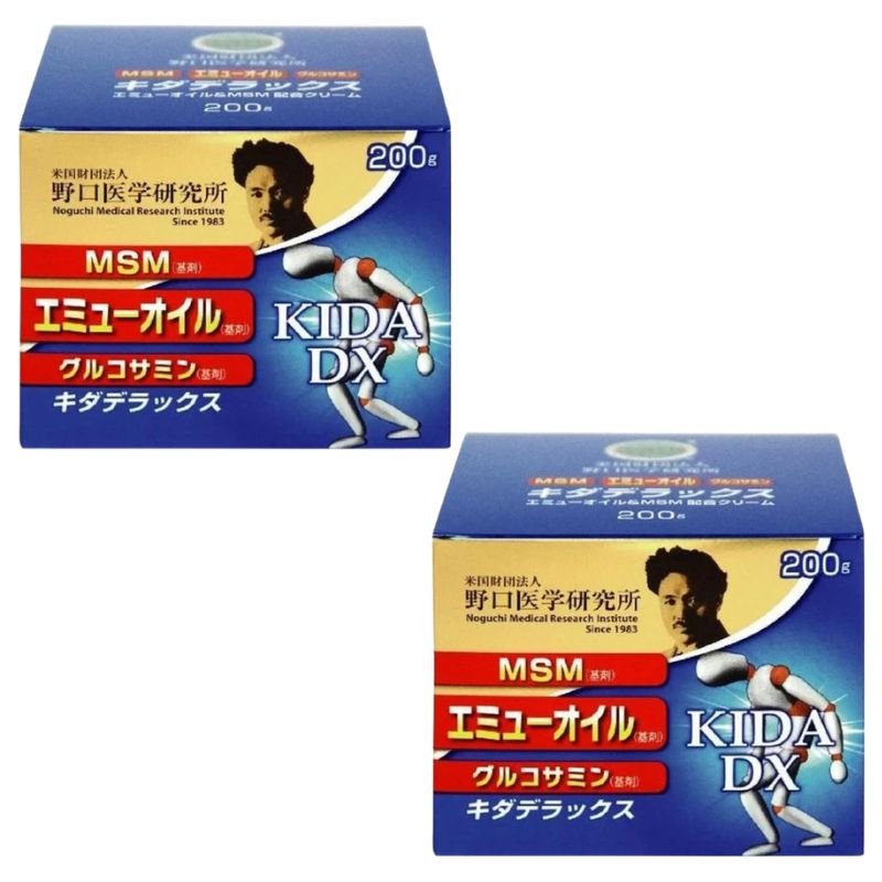 塗るグルコサミン　キダデラックス 200g（日本製） 【ヒザが痛くて階段等がつらい方必見】野口医学研究所 KIDAデラックス［MSM＆エミューオイル配合］MADE IN JAPAN