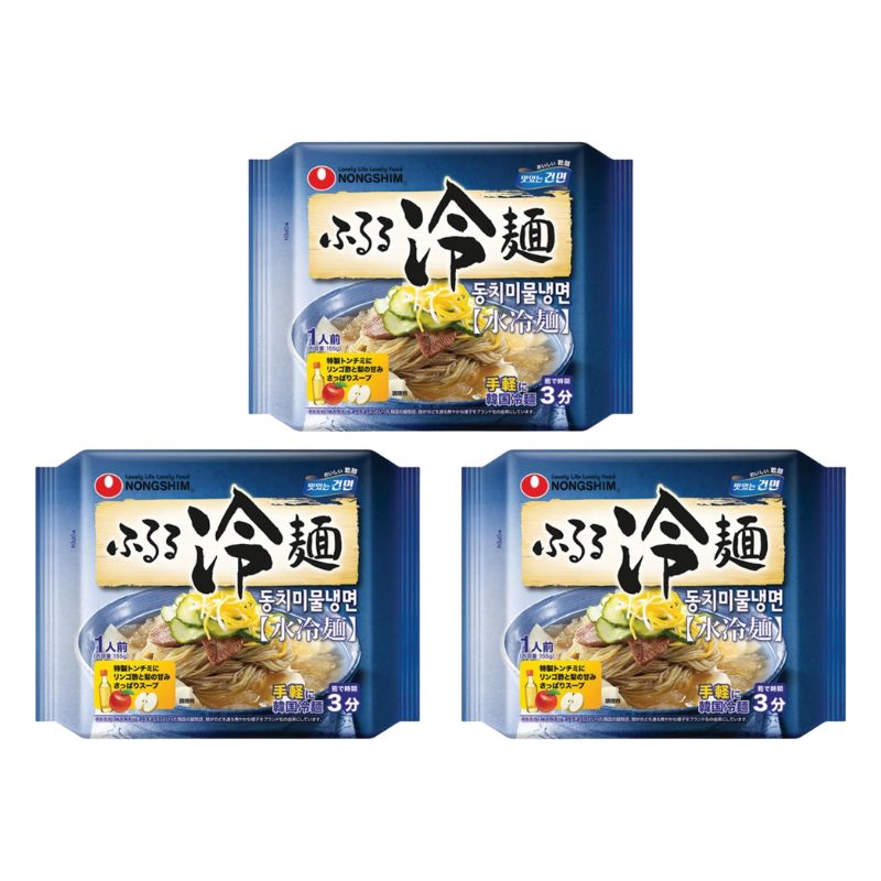 冷麺 インスタント 韓国風 本場韓国冷麺 農心 ふるる冷麺 水冷麺 155g 3袋