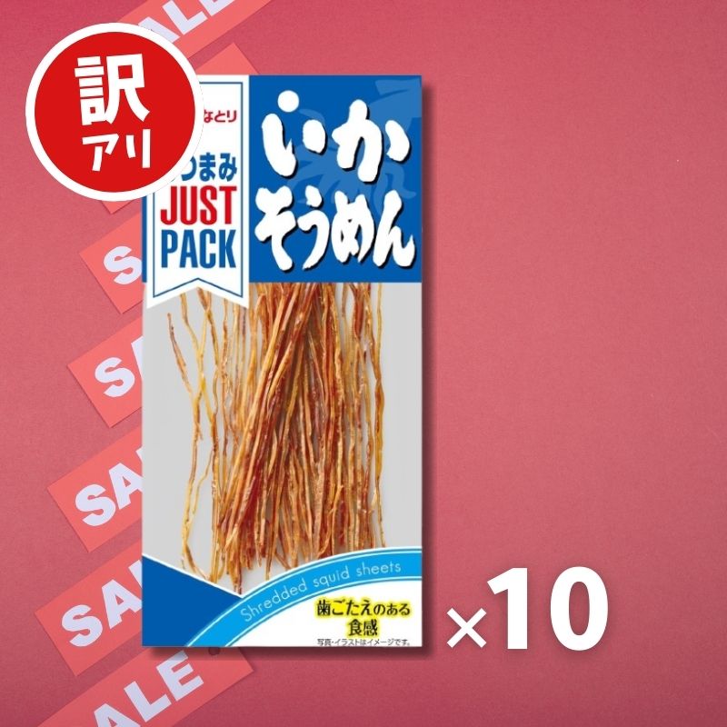 【訳あり】【賞味期限：25.4.30】 なとり JUSTPACK いかそうめん 10袋セット
