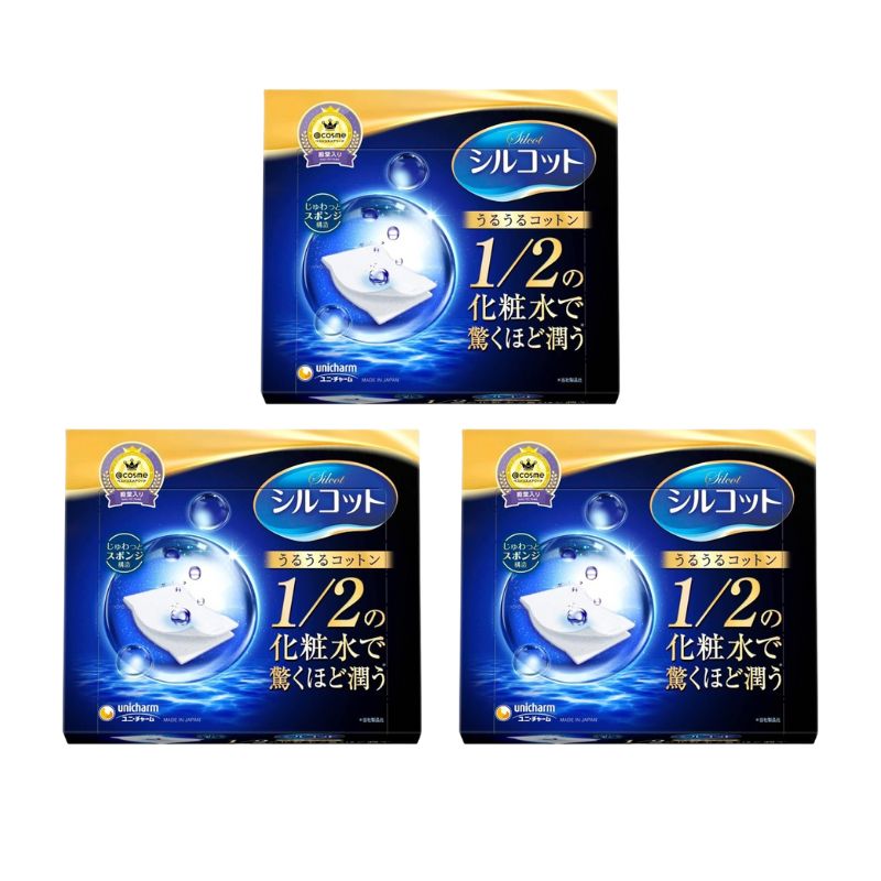 シルコット うるうるコットン スポンジ仕立て 40枚入×3個