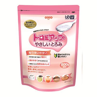 【商品特徴】 飲み物などにトロミをつけることによって、飲み込みやすくするトロミ調整食品です。 飲み物・食べ物を飲み込みやすくしたり、あんかけやソースなど料理にも便利。幅広く使えて初めての方にも毎日使いやすいです。 溶けやすく、飲み込みやすさに配慮した商品です。 1．飲み物から食べ物まで幅広く 水、お茶はもちろん、味噌汁や牛乳にも使用でき、しかもトロミが長持ち。 加熱しないでトロミをつけられるので、あんかけやソースなど通常の料理にも便利にお使いいただけます。 2．溶けやすくダマになりにくい サッと溶けやすく、ゆっくりまぜてもダマになりにくく、初めての方でも使いやすいトロミ調整食品です。 3．透明なトロミで自然なおいしさ クリアタイプで味がしないので、おいしさそのままでトロミをつけられます。 【使用方法】 水、お茶などに、よくかき混ぜながら「トロミアップやさしいとろみ」を加えていきます。 溶解後、30秒〜2分でトロミがつきます。 【栄養成分】 100gあたり 熱量 265kcal たんぱく質 0.6g 脂質 0.1g 炭水化物 88.1g -糖質 62.3g -食物繊維 25.8g 食塩相当量 3.6g カリウム 15.4mg 参考値 ナトリウム 1400mg カルシウム 69.9mg リン 37.6mg 鉄 0.18mg 原産国名：日本 【原材料】 デキストリン（国内製造）／増粘多糖類、グルコン酸Na、塩化Mg 【ご注意】 ※パッケージデザイン等が予告なく変更される場合もあります。 ※商品廃番・メーカー欠品など諸事情によりお届けできない場合がございます。 製造、販売元：日清オイリオグループ株式会社 商品に関するお問い合わせ先 電話：0120-016-024 受付時間／平日9:00〜17:00 （土日祝除く）　