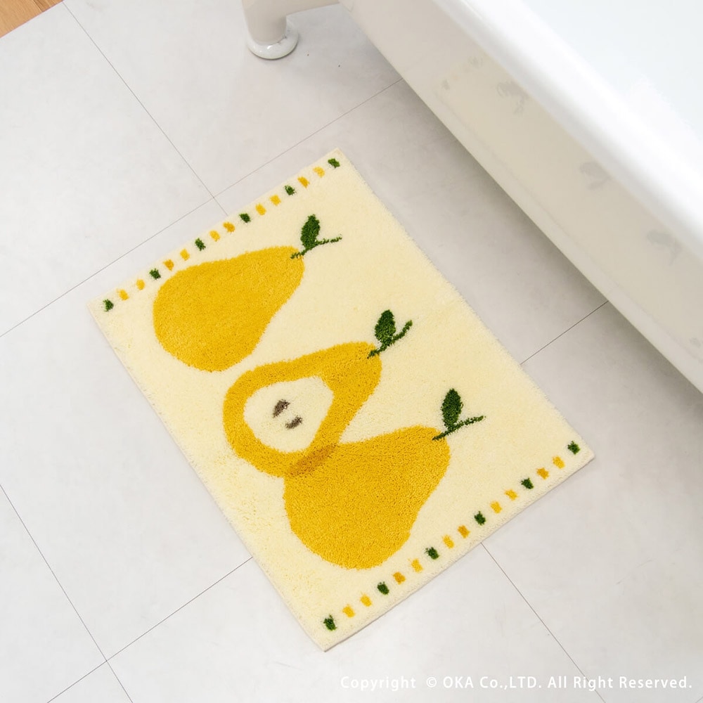 【合算3150円で送料無料】乾度良好 カーム バスマット 約40cm×55cm イエロー 1枚入