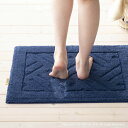 【送料無料】乾度良好 リッカ バスマット 約50cm×70cm ネイビー 1枚入(3)
