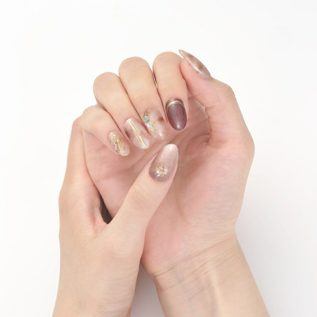 【合算3150円で送料無料】BEAUTYAVENUE リアルジェルネイルシール ルーアンボヤージュ 24枚入