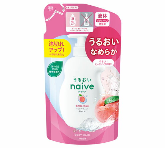 【合算3150円で送料無料】ナイーブ ボディソープ 桃の葉エキス配合 詰替え 360ml