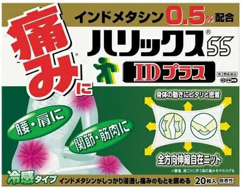 製品の特徴 腰・関節・肩・筋肉の痛みに優れた効果を発揮します 1．有効成分「インドメタシン」を0.5％配合。 　　腰、関節、肩、筋肉の痛みのもとを直接的に鎮めます。 2．全方向伸縮自在のニット支持体を採用、身体の動きにピタリと密着します。 3．心地よい冷感が持続します。 使用上の注意 ■してはいけないこと （守らないと現在の症状が悪化したり、副作用が起こりやすくなる） 1．次の人は使用しないでください 　（1）本剤又は本剤の成分により過敏症状（発疹・発赤、かゆみ、かぶれ等）を起こしたことがある人。［以前お薬を使用してアレルギー症状を起こしたことがある人は、再び同じお薬を使用すると更に強い症状を起こす可能性があります。］ 　（2）ぜんそくを起こしたことがある人。 ［ぜんそくのある人がインドメタシン等の抗炎症剤を使用するとぜんそく発作を誘発することがあります。］ 　（3）15才未満の小児。 2．次の部位には使用しないでください 　（1）目の周囲、粘膜等。　 　（2）湿疹、かぶれ、傷口。 　（3）みずむし・たむし等又は化膿している患部。 3．連続して2週間以上使用しないでください ■相談すること 1．次の人は使用前に医師、薬剤師又は登録販売者に相談してください 　（1）医師の治療を受けている人。 　（2）妊婦又は妊娠していると思われる人。 　（3）薬などによりアレルギー症状を起こしたことがある人。 2．使用後、次の症状があらわれた場合は副作用の可能性があるので、直ちに使用を中止し、この外箱を持って医師、薬剤師又は登録販売者に相談してください 　　　　［関係部位：症状］ 　　　　皮膚：発疹・発赤、かゆみ、はれ、かぶれ、ヒリヒリ感、熱感、乾燥感、皮下出血 3．5〜6日間使用しても症状がよくならない場合は使用を中止し、この外箱を持って医師、薬剤師又は登録販売者に相談してください 効能・効果 腰痛、筋肉痛、肩こりに伴う肩の痛み、関節痛、腱鞘炎（手・手首の痛み）、肘の痛み（テニス肘など）、打撲、捻挫（ねんざ） 用法・用量 ライナー(プラスチックフィルム)をはがし、1日2回を限度として患部に貼付してください。 用法関連注意 （1）用法・用量を厳守してください。 （2）本剤は、痛みやはれ等の原因になっている病気を治療するのではなく、痛みやはれ等の症状のみを治療する薬剤ですので、症状がある場合だけ使用してください。 （3）汗をかいたり、患部がぬれている時は、よく拭き取ってから使用してください。 （4）皮膚の弱い人は、使用前に腕の内側の皮膚の弱い箇所に、1〜2cm角の小片を目安として半日以上貼り、発疹・発赤、かゆみ、かぶれ等の症状が起きないことを確かめてから使用してください。 成分分量 膏体100g(1000cm2)中 成分 分量 内訳 インドメタシン 0.5g 1枚 14×10cm 伸縮性 添加物 ポリビニルアルコール(部分けん化物)、ゼラチン、カオリン、l-メントール、尿素、エデト酸Na、グリセリン、CMC-Na、ポリアクリル酸部分中和物、D-ソルビトール、酸化チタン、ポリソルベート80、アジピン酸ジイソプロピル、マクロゴール、pH調整剤、その他3成分 保管及び取扱い上の注意 （1）直射日光の当たらない湿気の少ない涼しい所に保管してください。 （2）小児の手の届かない所に保管してください。 （3）他の容器に入れ替えないでください（誤用の原因になったり品質が変わります。）。 （4）品質保持のため、開封後の未使用分は袋に入れ、開封口をきちんと二重に折りまげて外気にふれないようにしてください。 （5）使用期限（箱、袋に記載）を過ぎた製品は使用しないでください。 消費者相談窓口 会社名：帝國製薬株式会社 問い合わせ先：お客様相談室 電話：（0879）25-2363 受付時間：9：00〜17：00（土・日・祝日を除く） 製造販売会社 会社名：帝國製薬株式会社 住所：〒769-2695　香川県東かがわ市三本松567 販売会社 テイコクファルマケア（株） リスク区分 第2類医薬品 広告文責：有限会社シンエイ 電話：077-544-5855